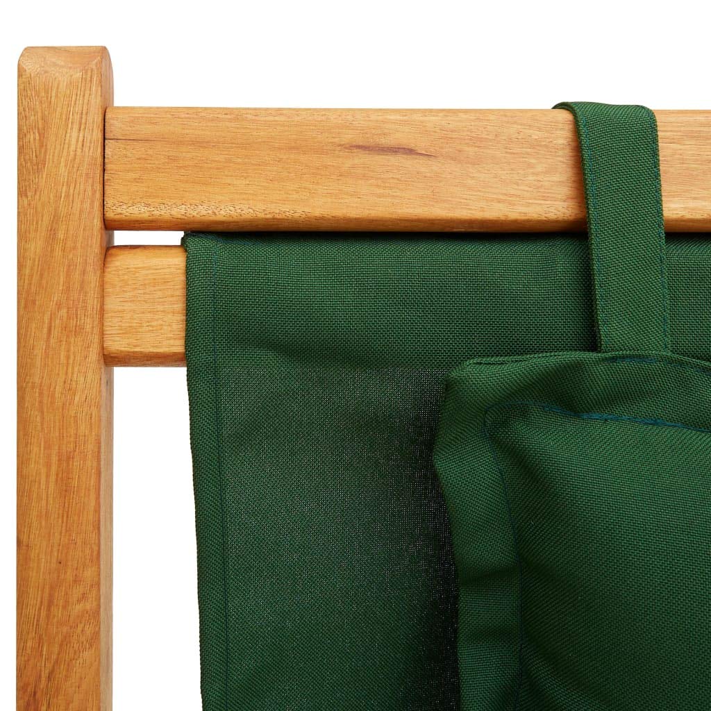 CHAHO Klappliege Klappbar Sonnenliege Gartenliege Strandliege Liege Relaxliege Liegestuhl Gartenmöbel Klappbarer Strandstuhl Eukalyptus Massivholz und Stoff Grün