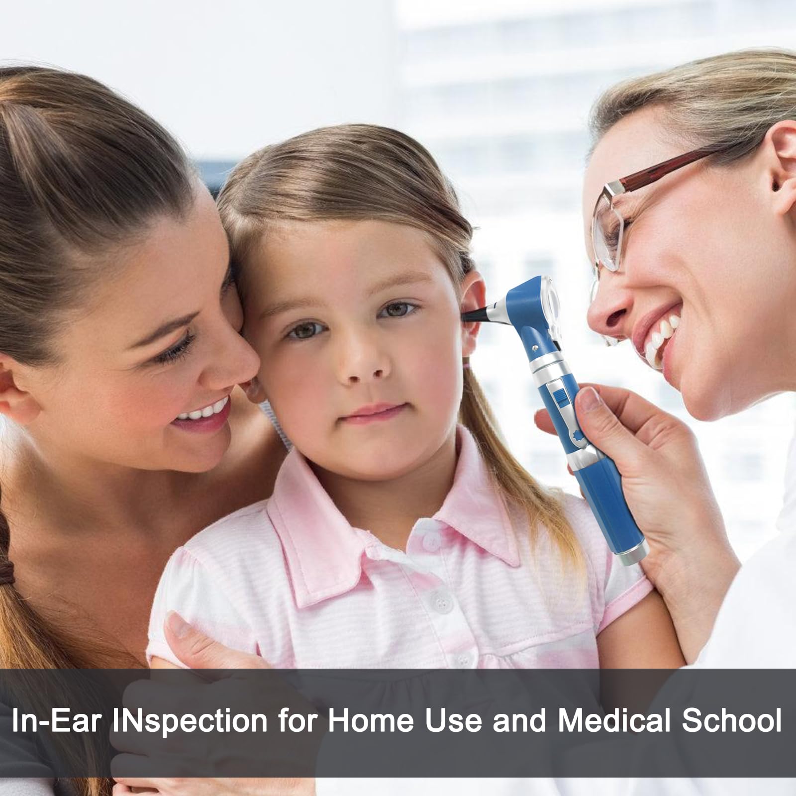 Otoscope Avec Lumière, Stéthoscope Auriculaire De Luminothérapie, Otoscope De Poche Avec étui En Plastique Rigide, Otoscope De Diagnostic, Adapté Aux Adultes, Médecins Et Animaux De Compagnie (Bleu)
