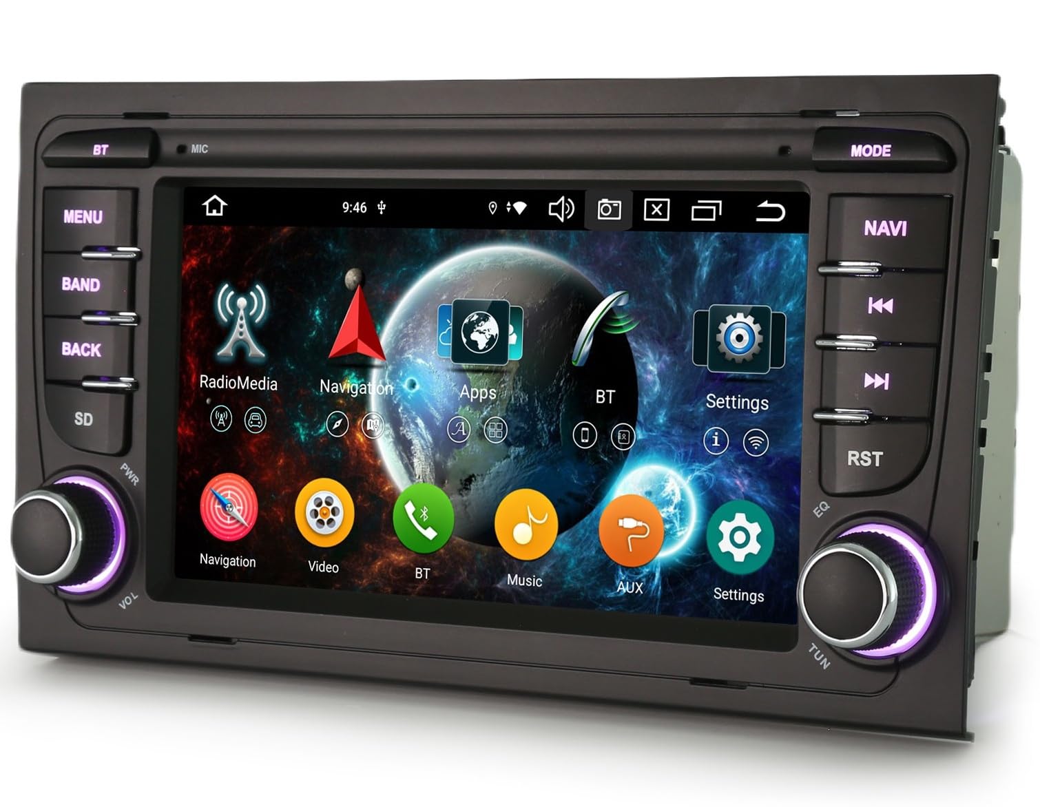 Android 14 8 Core Radio Coche con Pantalla Táctil Carplay para Audi A4 B7 S4 RS4 (2002-2007) & Seat Exeo Bluetooth 5.1 Android Auto DSP A2DP SWC WiFi Canbus Navegador GPS