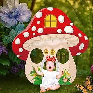 Vicenpal 4ft Mushroom Party Decor Mushroom Cardboard Stand up Birthday Decor Fairy Tale Birthday Decorations for Forest Jungle Woodland Baby Shower Party Supplies