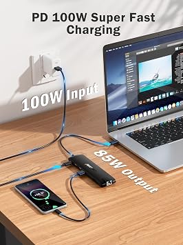 Lemorele Laptop Docking Station Triple Display, 13-in-1 USB C Hub 3x 10Gbps