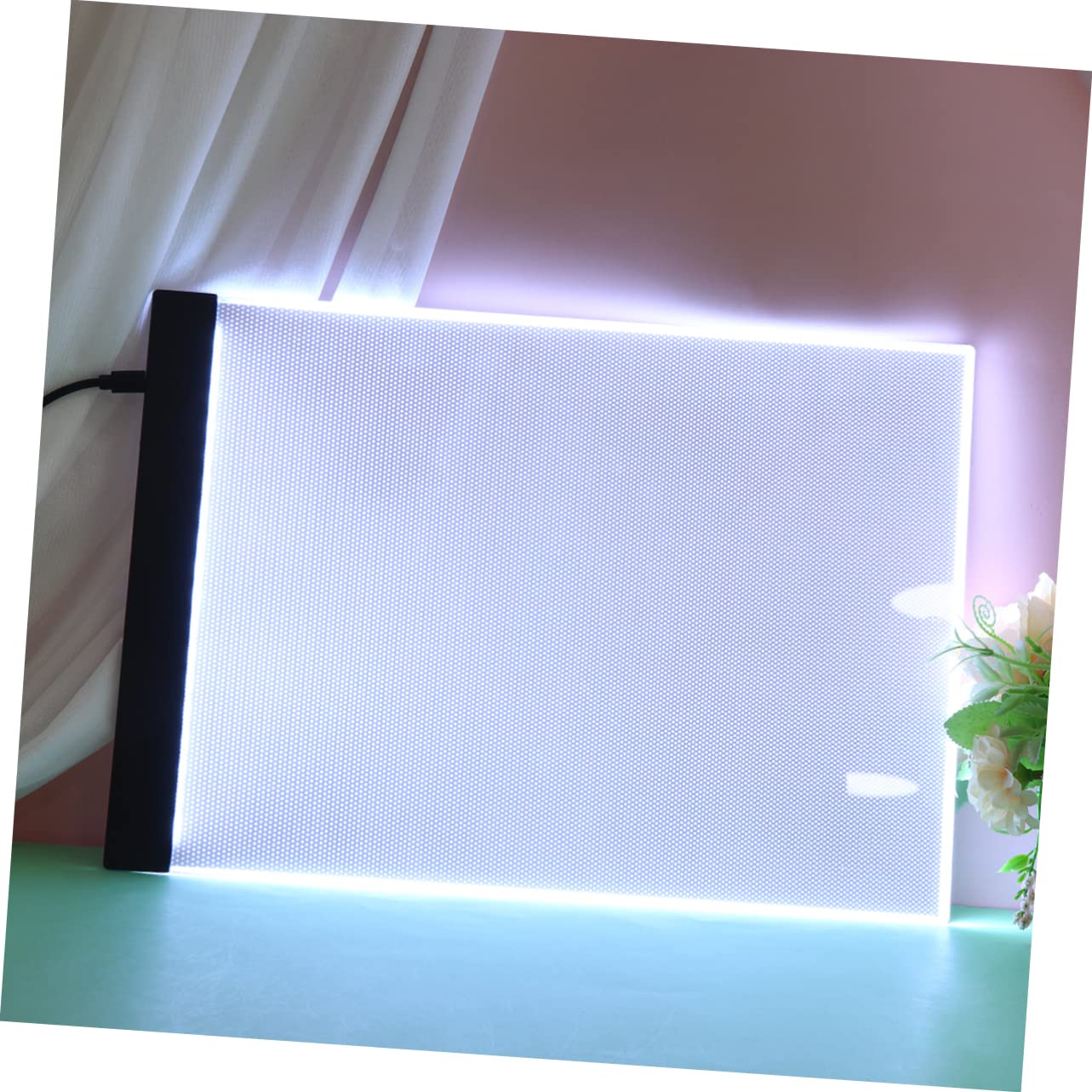 Table Lumineuse A4 LED à Texture Givrée pour Dessin, Blanc