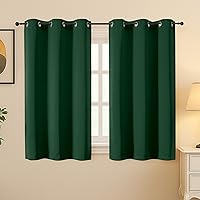 Vista 351 de Simplebrand Juego de 2 paneles de cenefa aguamarina para ventana de cocina de 14 pulgadas de largo, cortinas de oscurecimiento de habitación