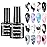 senvenski Blooming Gel Nail Polish Kit - Watercolor Marble Ink Black White Spreading Magic Blossom Effect Floral Flower Painting Nail Art Set | Manicure Gift Kit for Women Salon Home Use (YR2-002)