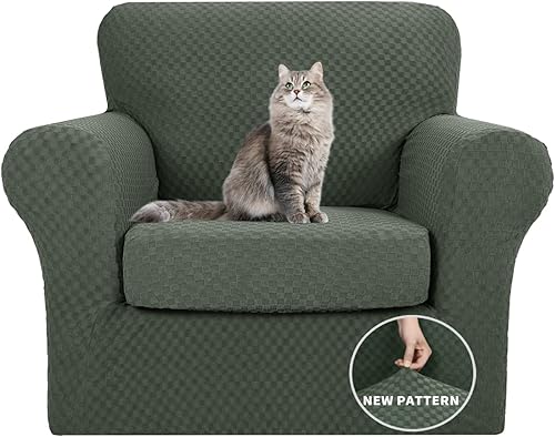 Miniatura 35 de YEMYHOM Últimas Fundas de Sofá a Cuadros de 4 Piezas para Sofá de 3 Cojines Extra Grande de Alta Elasticidad Engrosada Funda de Sofá para Perros