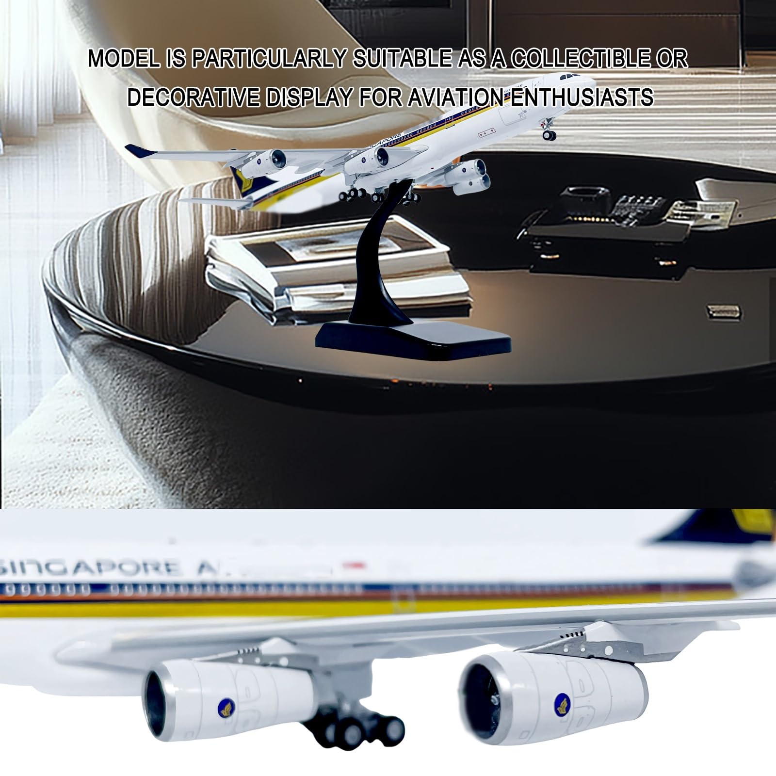 Modello pressofuso Singapore A340-300 in scala 1:400 9V-SJJ Aereo Display lega metallica premium for vetrina scrivania Regalo perfetto for gli appassionati aviazione Collezionisti Piloti