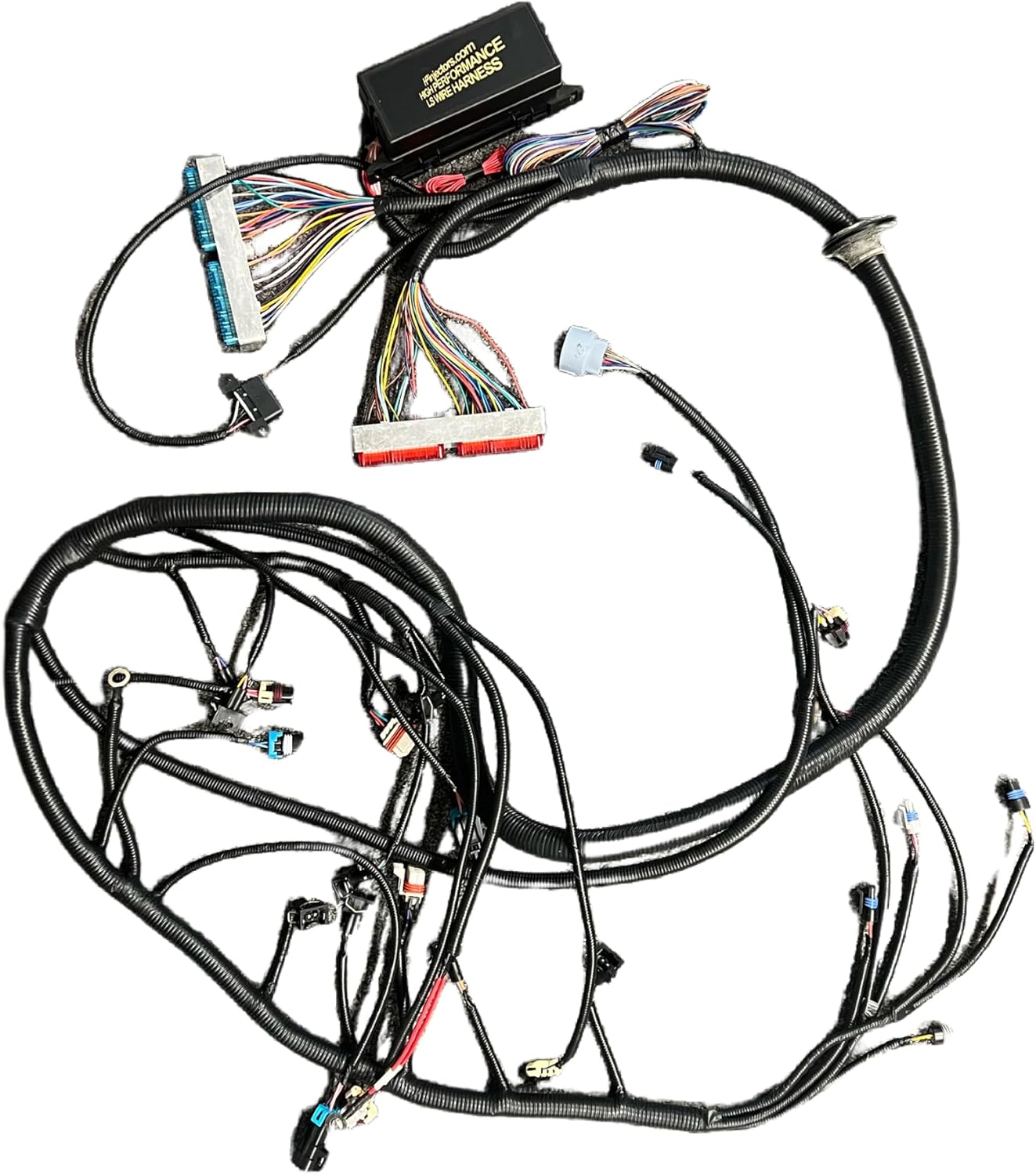 HIGH PERFORMANCE INJECTORS HPI 97-06 LS1 STANDALONE Wire Harness 4.8 5.3 6.0 VORTEC w/60A Relay (RED/Blue PCM) & EV1 Fuel Injector CONNECTORS for SWAP (4L60E DBC with MULTEC ADAPTERS) Black