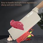 Kitchen Knife Set, 6-Pieces Khaki Sharp Knife Set for Kitchen, Non-Stick Non-Slip Stainless Steel Chef Knife Set with Universal Knife Block Suitable for Home Restaurant (Khaki)