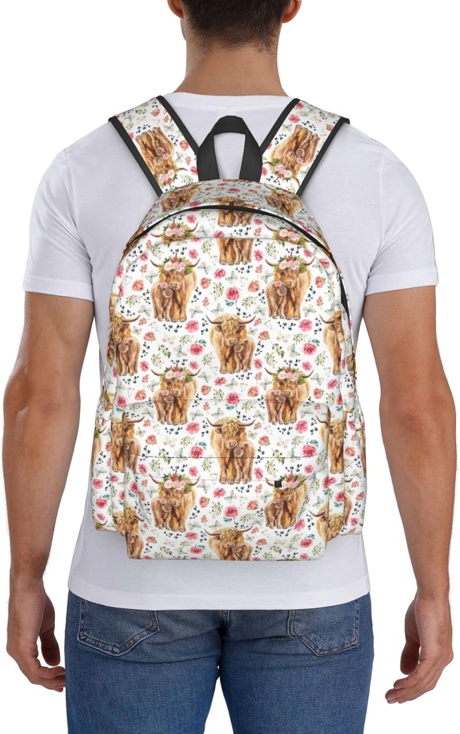 Highland Cow Backpack 16 Inches Lightweight Travel Laptop Backpack - Image 9