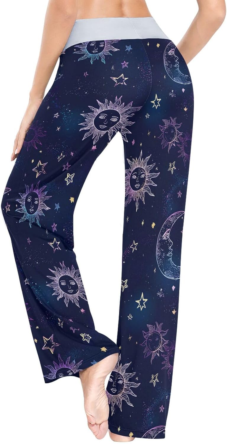 senya Womens Pajama Pants Sloth Flower Pattern Sleep Pants Lounge Bottoms - Image 5