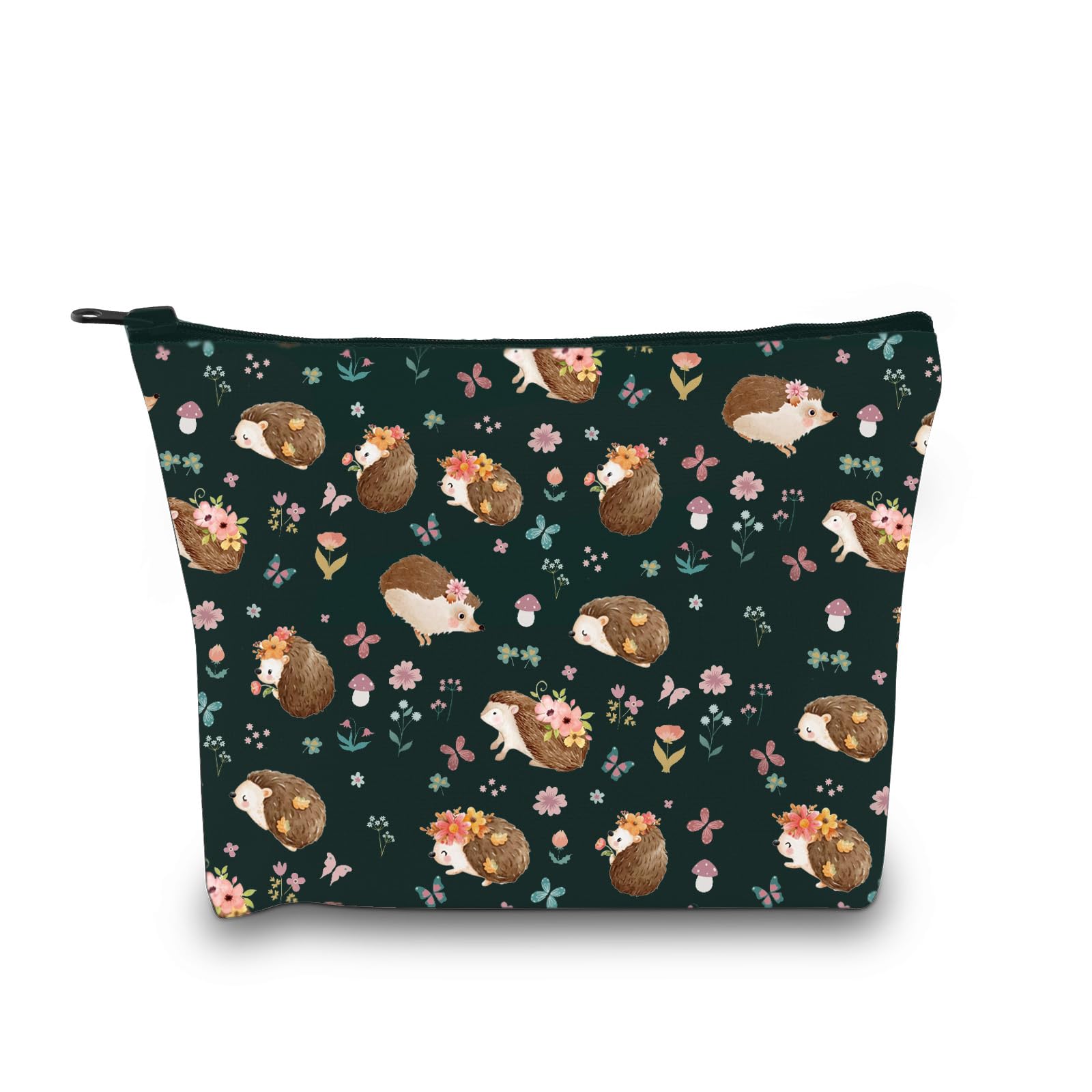 Hedgehog Cosmetic Makeup Bag Hedgehog Mom Gift Animal Lover Gift Hedgehog Owner Gift The Hedgehog Zipper Pouch (Cotton