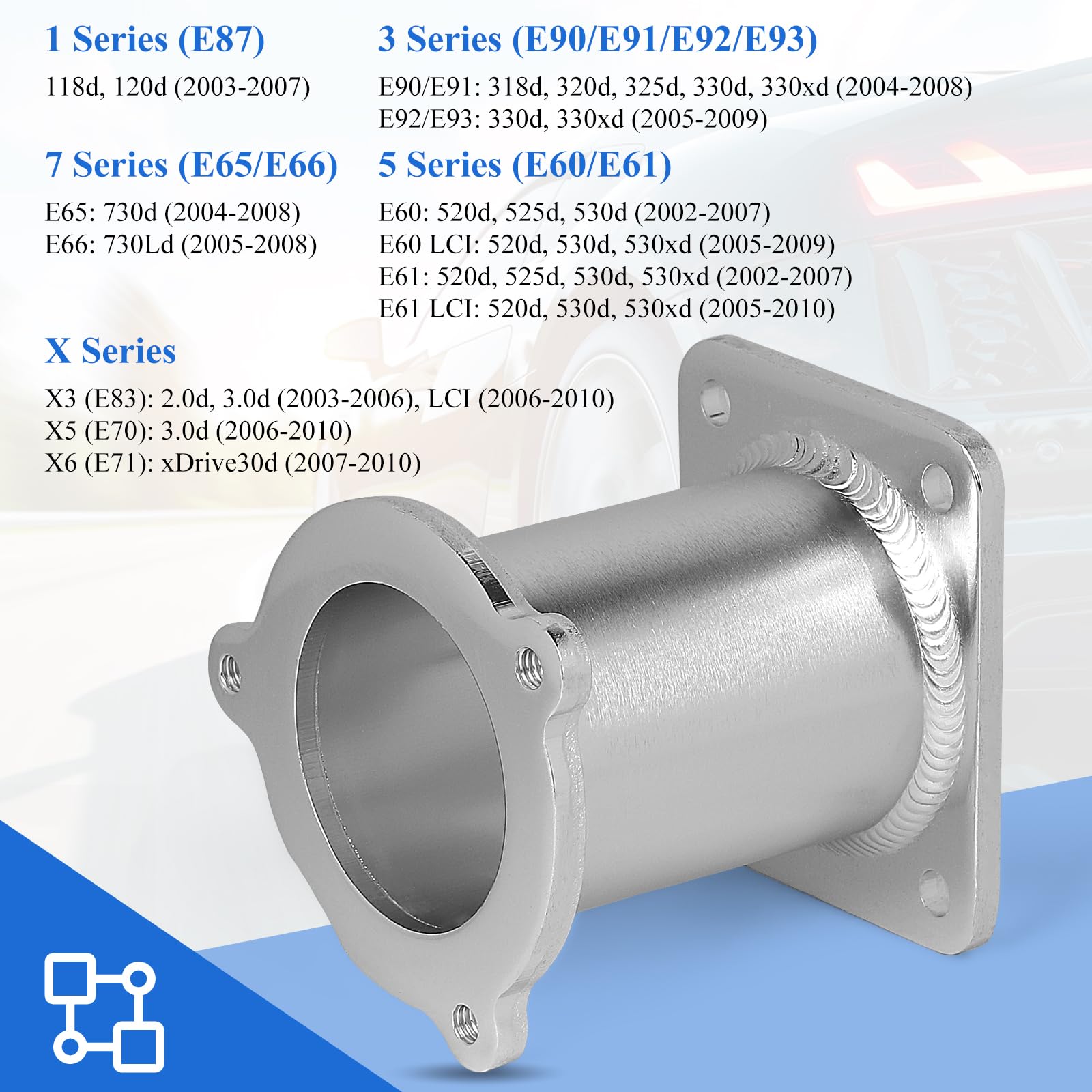 EFUTURETIME Valvola di Rimozione EGR, Kit di EGR & Cooler Delete Valvola Compatibile con E87/E90/E92/E93/E97/E60/E61/E65/E66, X3 X5 X6