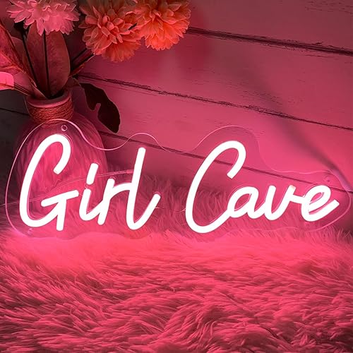 Miniatura 2 de Letrero de neón con diseño de cueva de niña para decoración de pared, letrero iluminado para interiores, dormitorio, decoración del hogar, letreros
