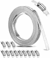 Collier De Serrage Inox Ajustable 2m - Acier 304 - Avec 5 Fixations - Pour Tuyaux, Échappement, Etc.