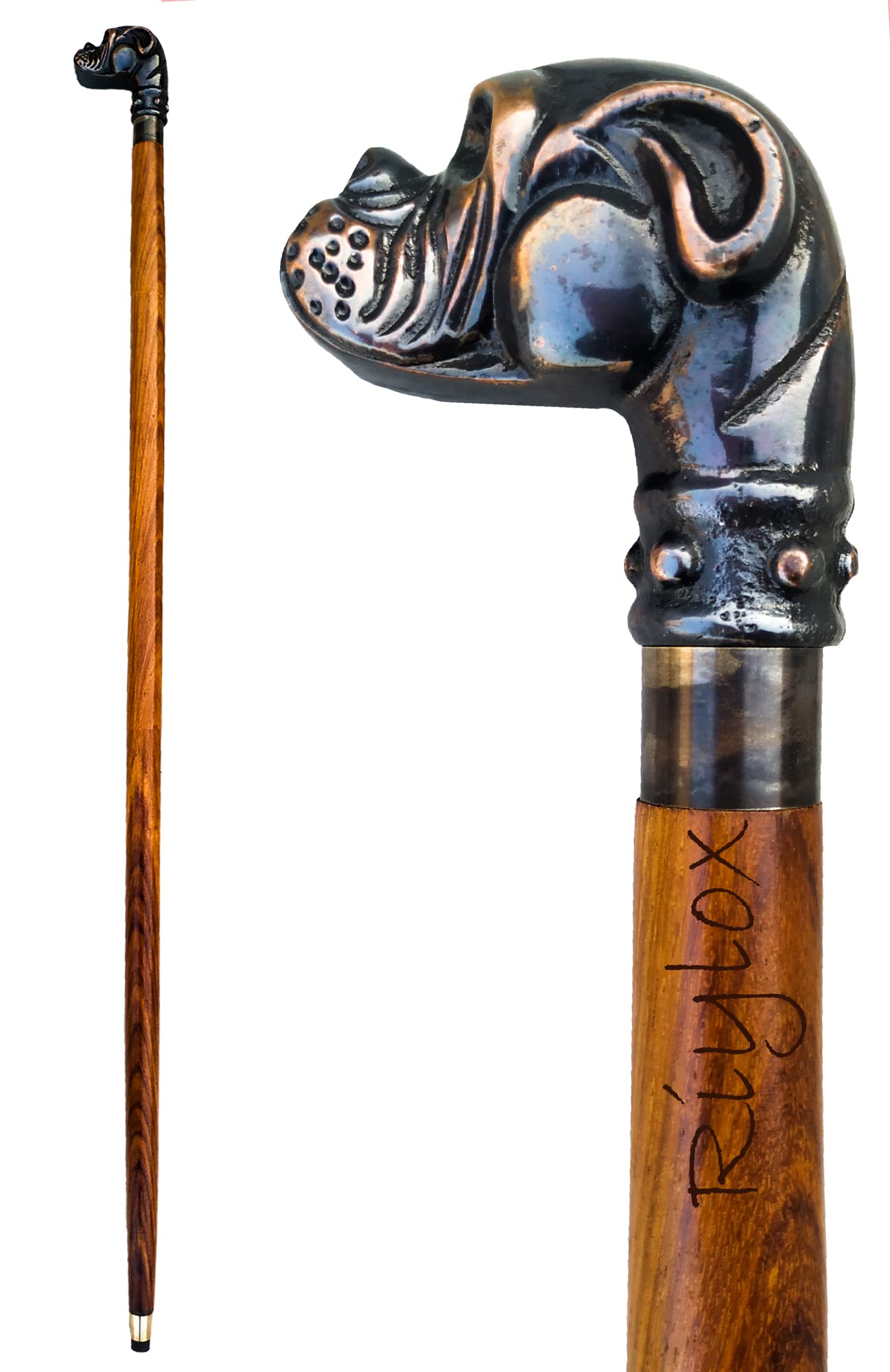 EXNOT Walking Cane Walking Stick Antique Finish Costume Wooden Cane Foldable Rosewood Stick Steampunk Style Fashionable Designer Gift for Gentlemen (