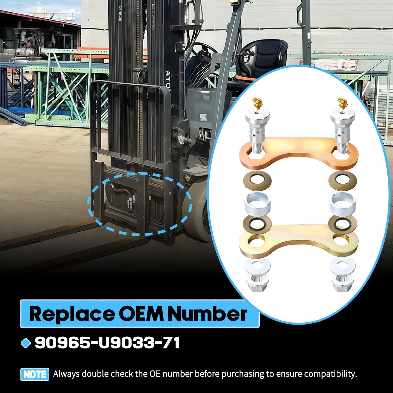 1 PCS 90965-U9033-71 Steer Axle Kit Tie Rod Fit For Toyota Forklift Models 8FGCU20 8FGCU25 8FGCU30 8FGCU32 8FGU15 8FGU18 8FGU20 8FGU25 8FGU30 8FGU32 8FGCU20 8FGCU25 Tie Rod Kit Replaces 90965U903371