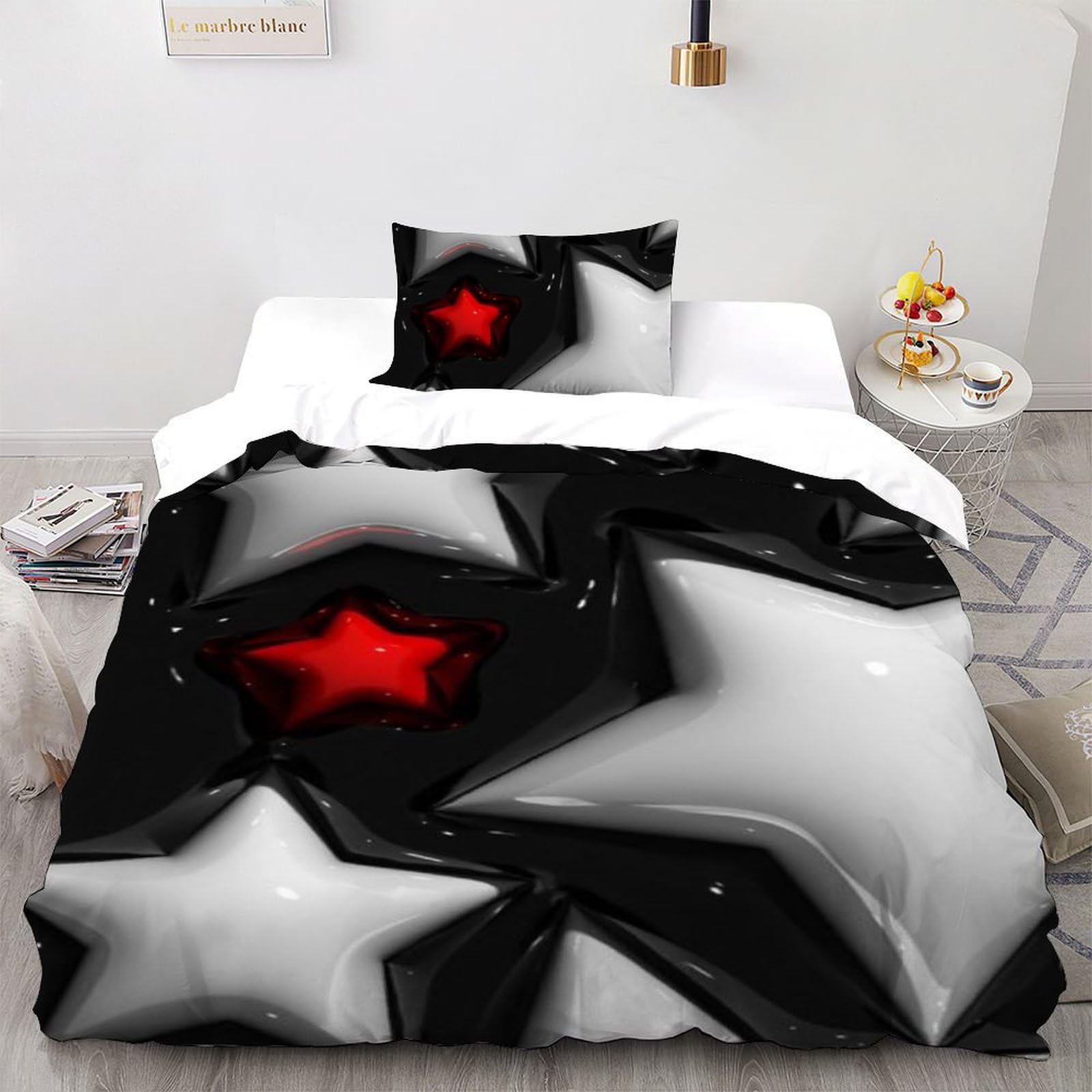 Housse de couette filles avec fermeture éclair lit simple motif 3D