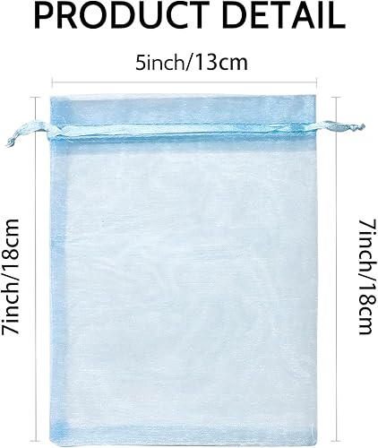 Miniatura 93 de Wudygirl 100 bolsas de organza gris transparente de 5 x 7 pulgadas con cordón transparente, bolsas de joyería para fiestas, bodas, vacaciones
