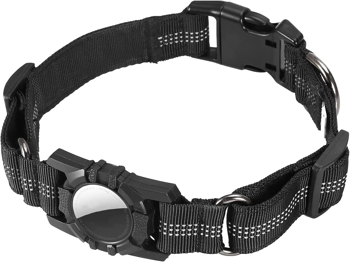 Upgraded Reflective Dog Collar for Airtag, Soft Nylon Dog Collars with Airtag Holder, Airtag Dog