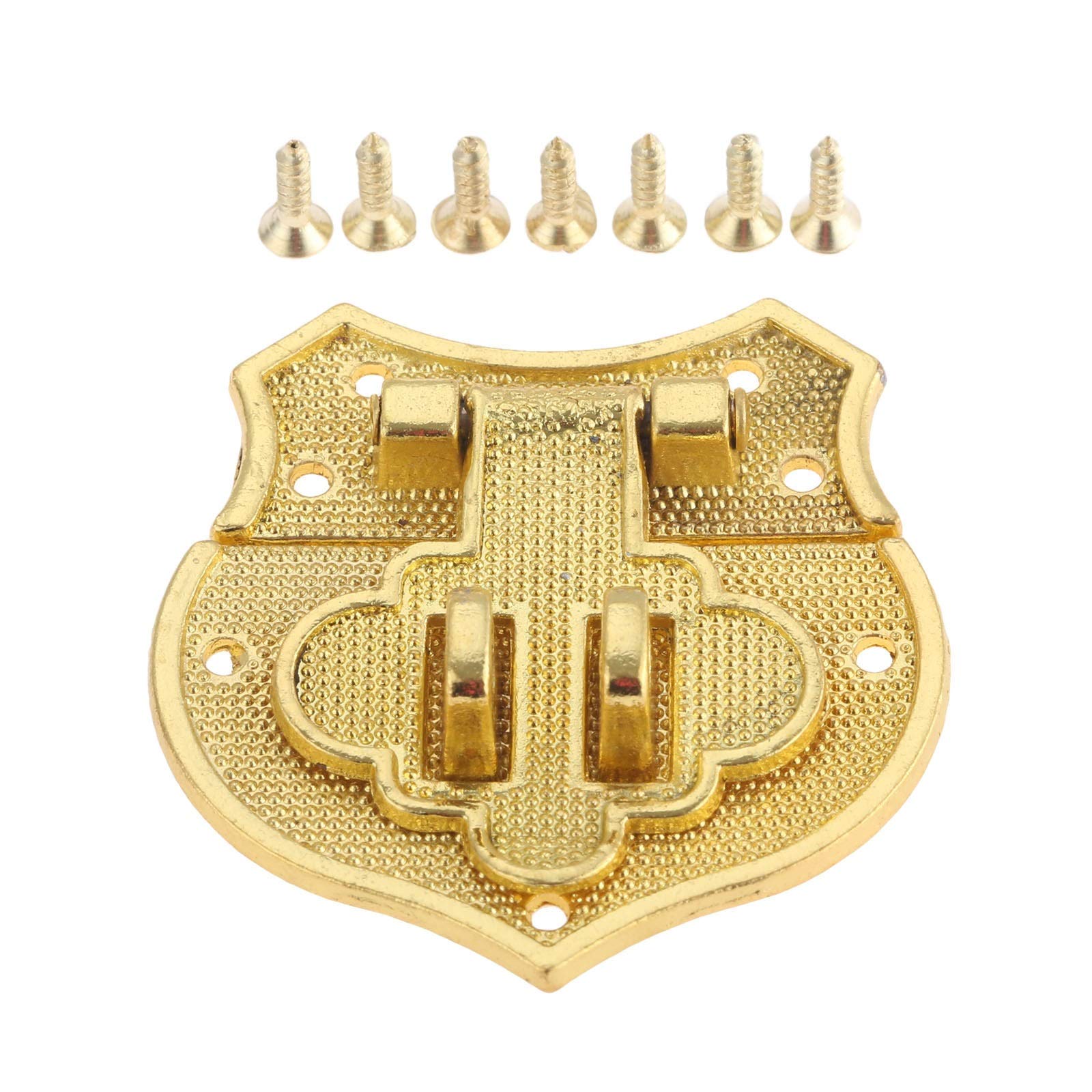 SHALLEZSOU Key Hasp Lock 1pc 2pcs Bronze Gold Box Hasp Lock Catch for Jewelry Suitcase Buckle Clasp Antique Padlock Furniture Hardware 38mm(1pc Gold)