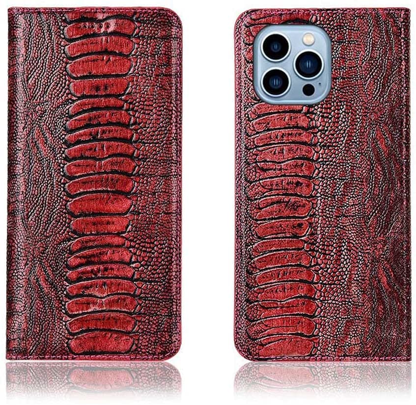 Housse iPhone 13 Pro Max GUMMMY rouge motif autruche pour regarder vos vidéos