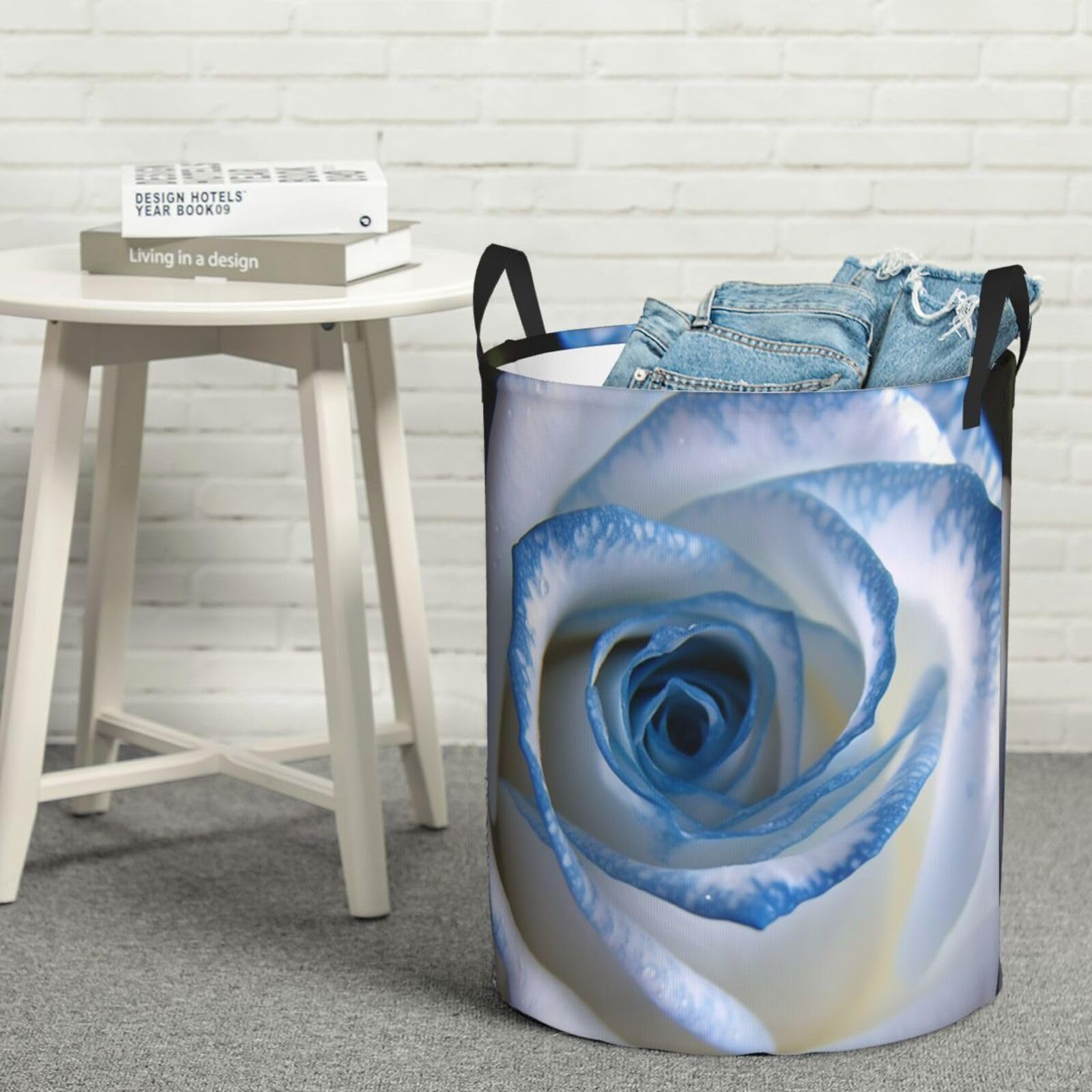 Panier à linge autoportant et étanche, grand bac de rangement pliable avec poignées solides