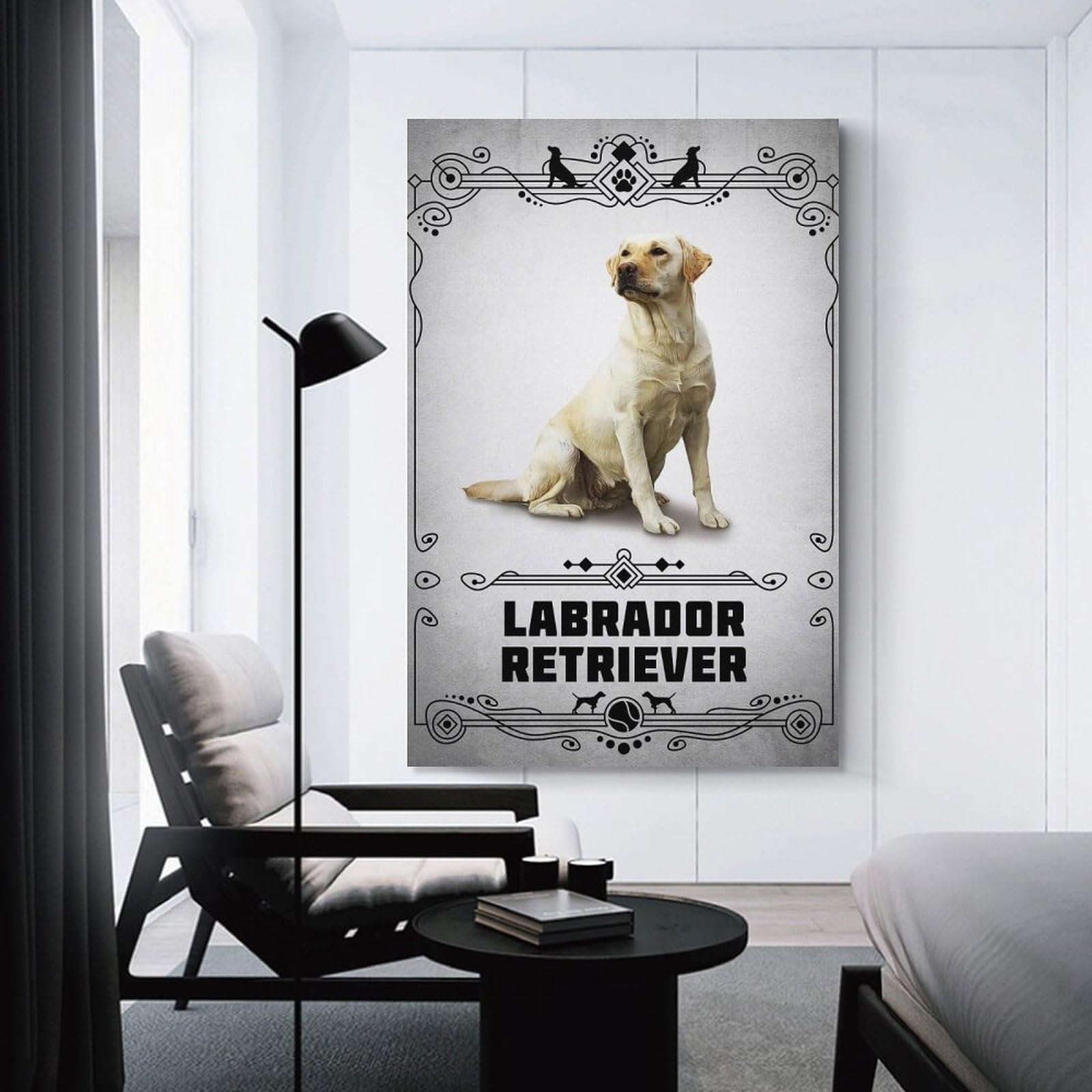 Junmoney Canvas Wall Art Labrador Retriever, 24x36inch(60x90cm), for Living Room, Lounge Or Sitting Room, Canvas Styling for A Polished Room Look