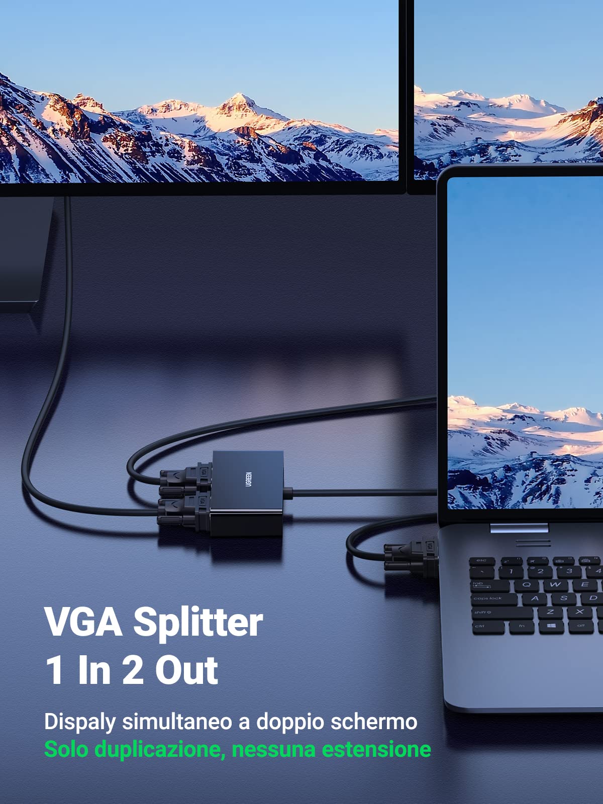 Spliter Ugreen VGA (M) a 2 VGA (F)