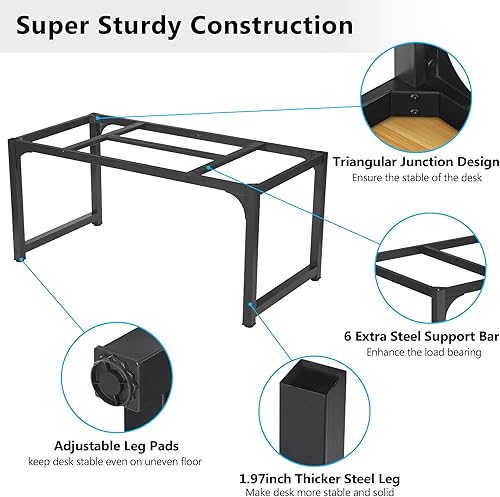 Miniatura 192 de Tribesigns - Escritorio para computadora, escritorio de oficina grande de 63 pulgadas, mesa de estudio, estación de trabajo para oficina en casa,