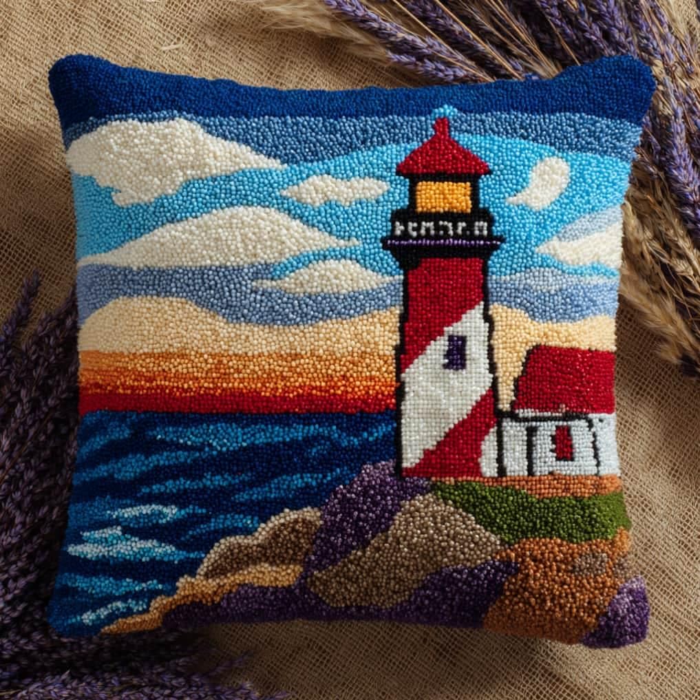 kitphoenix Latch Hook Embroidery Kits Lighthouse 43Cmx43Cm