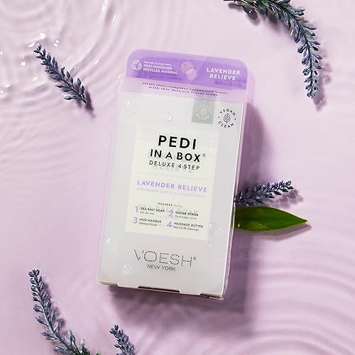Miniatura 8 de VOESH Pedi in a Box Deluxe Mango de 4 pasos paquete de 3  Tratamiento intensivo de pies  Pedicura VOESH en una caja  Kit de pedicura de bricolaje