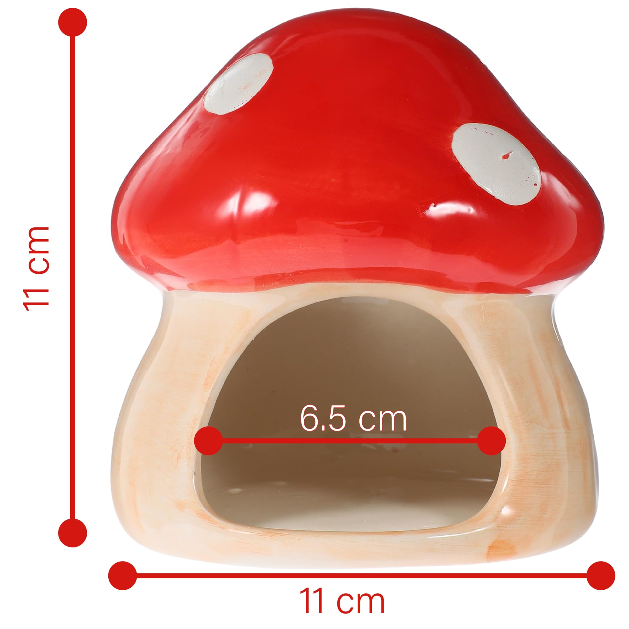 Maison en céramique pour hamster, hamster unique, cachette en céramique, en forme de champignon, pour gerbilles, souris, chinchillas (petite taille)