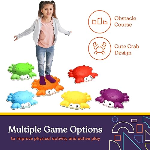 Miniatura 5 de Special Supplies Stepping Stones for Kids - Set of 6 Balance Blocks - IndoorOutdoor Play - Child Safe Rubber, Non-Slip Edging - Promotes