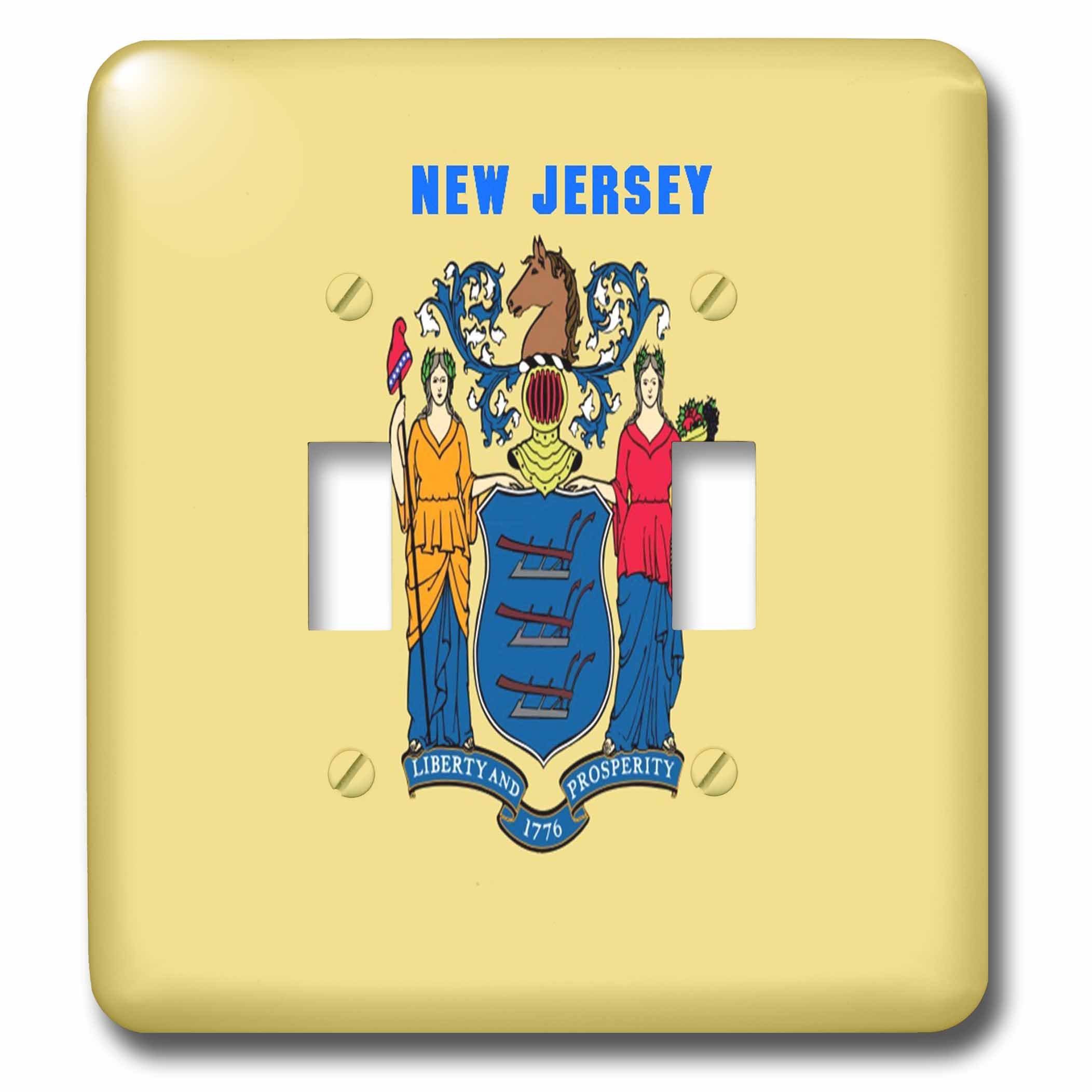 Double drapeau New Jersey imprimé sur interrupteur à bascule 3dRose Lsp_80503_2 haute finition