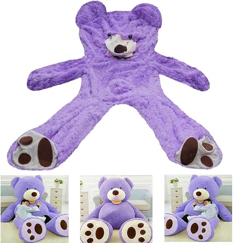 Miniatura 2 de Funda de oso de peluche gigante de 6.5 pies, traje de disfraz de oso grande (no relleno), (morado, 6.6 ft)