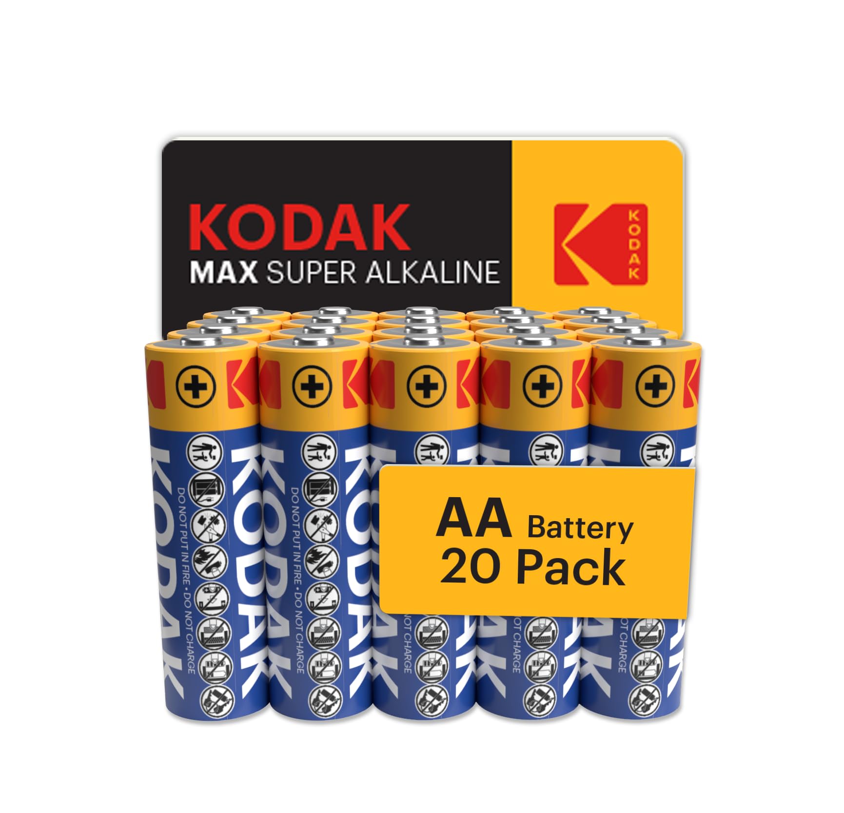 KODAKAA Batteries 20 Pack | Double A | Disposable Household Alkaline | 1.5V