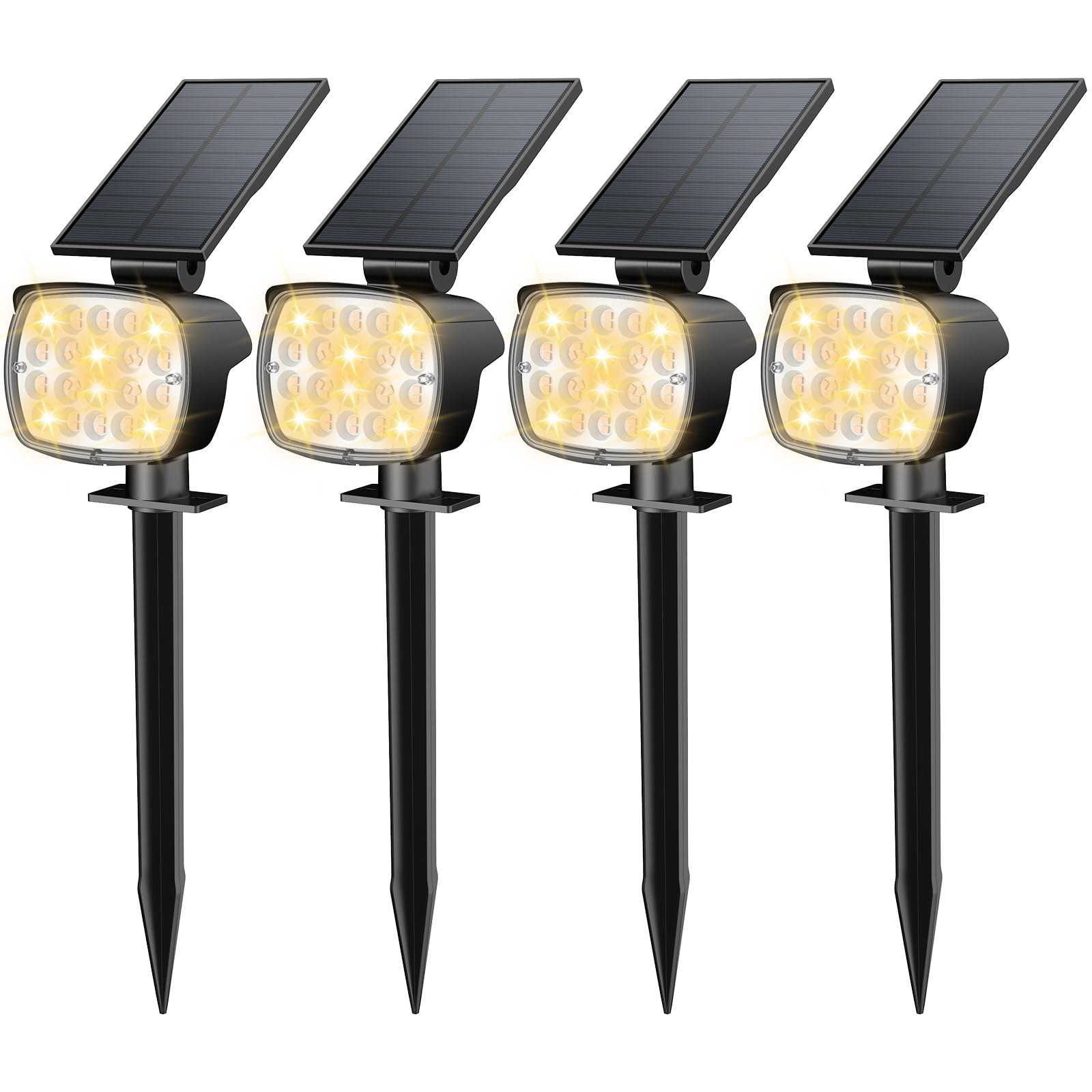 Kaxiida Solar Lights Outdoor Waterproof - 2025 Upgrade 3 Level Ultra Bright Spot Lights Uplights, LED Landscape Spotlight for Tree, Pathway, Wall, Adjustable Solar Panel Auto On/Off