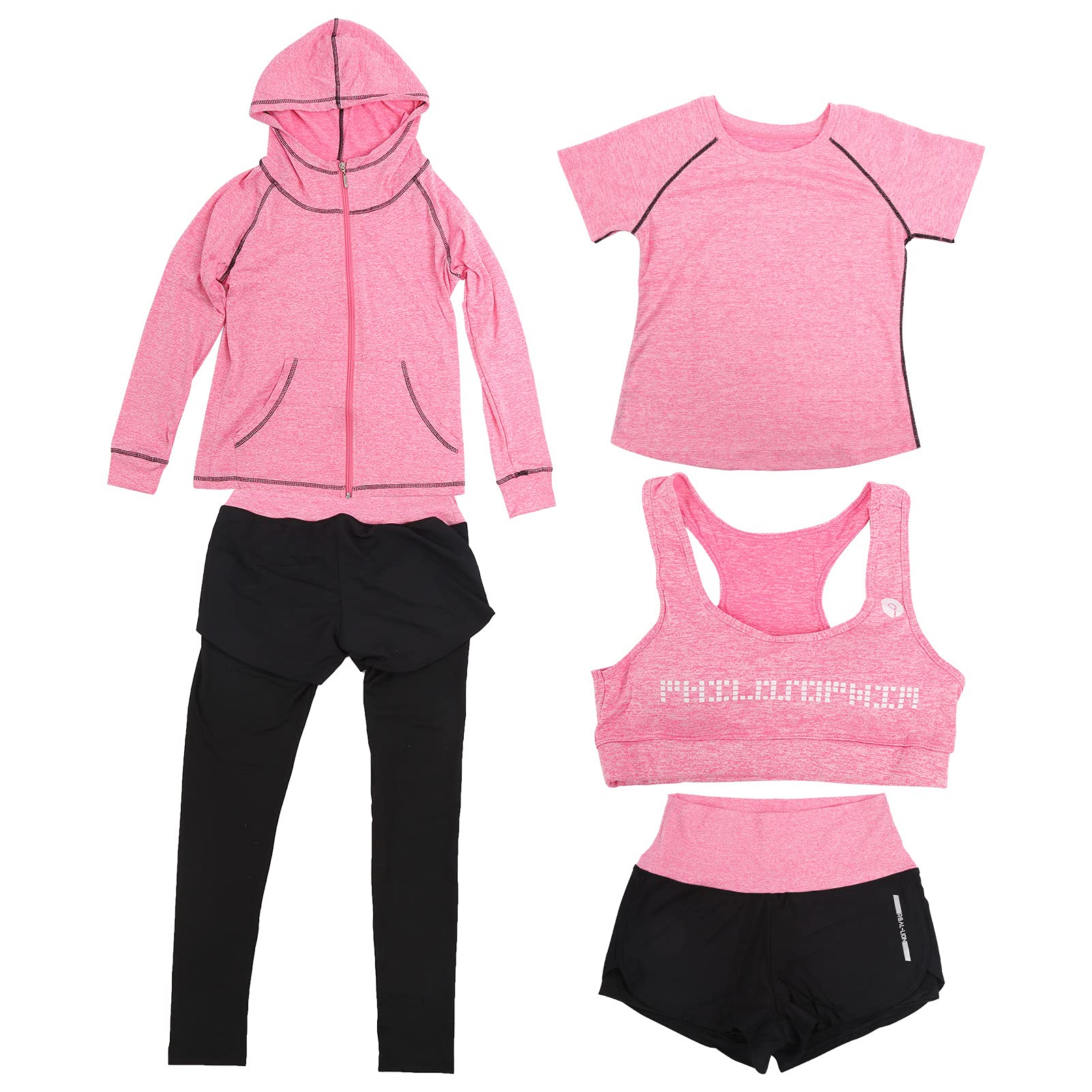 Set da Yoga Confortevole Elasticizzato 5 Pezzi Abbigliamento Sportivo da Palestra per Donna, Leggings Adatti per gli Appassionati di Fitness