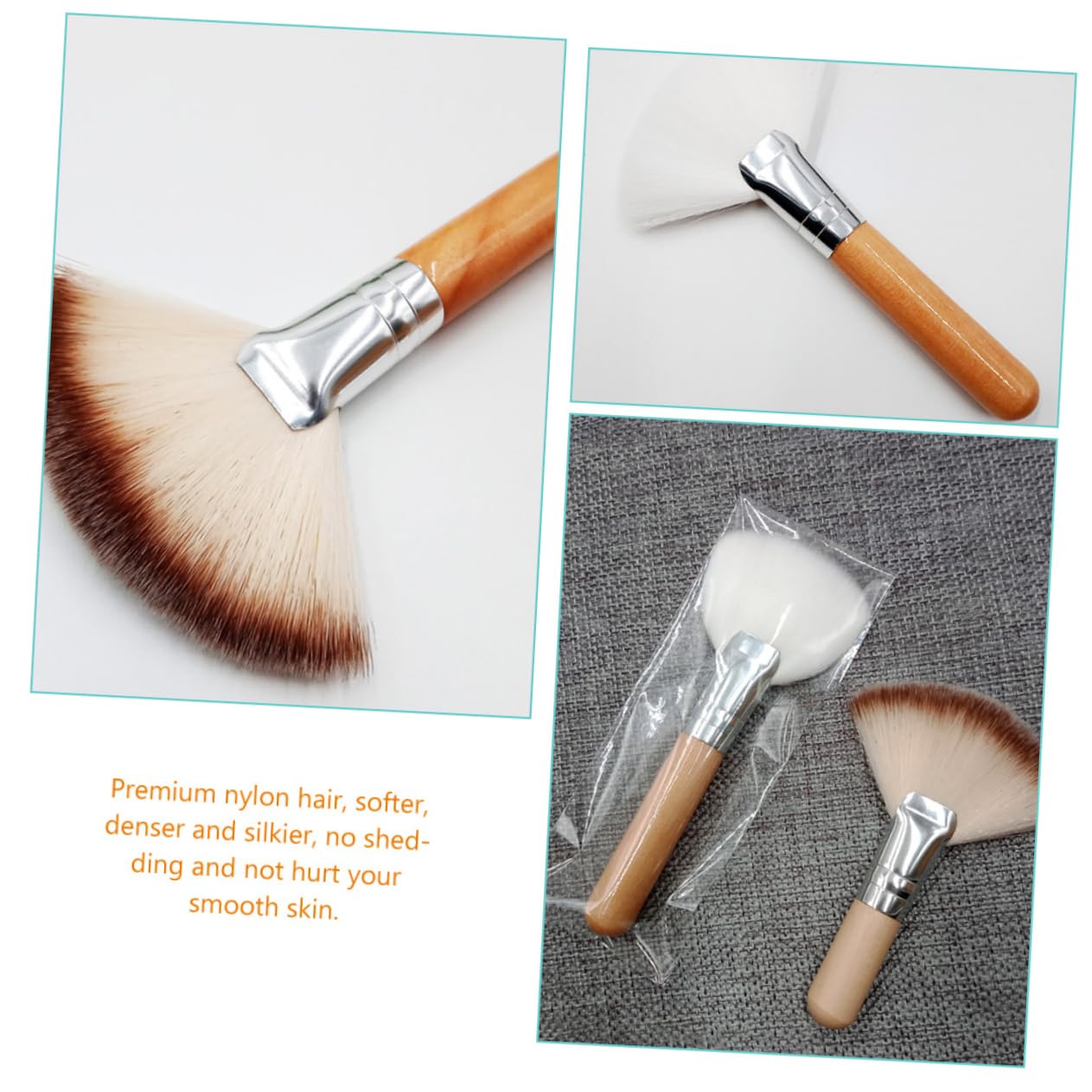 Beavorty 4 Set Di Pennelli Per Il Trucco Illuminanti Morbidi E Densi in Nylon Per Il Viso Anti-perdita Comodi Per Donne Ragazze E Signore 4 Pezzi*4