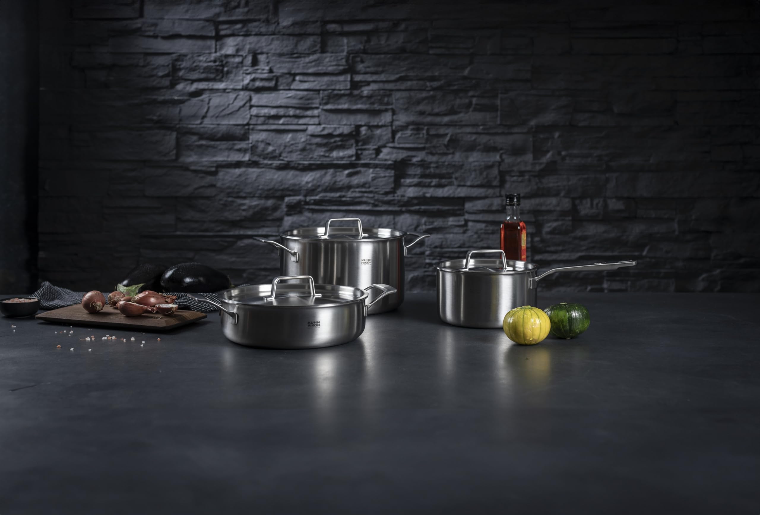 Kuhn Rikon CULINARY FIVEPLY Topfset, 3-teilig, Edelstahl, Induktion