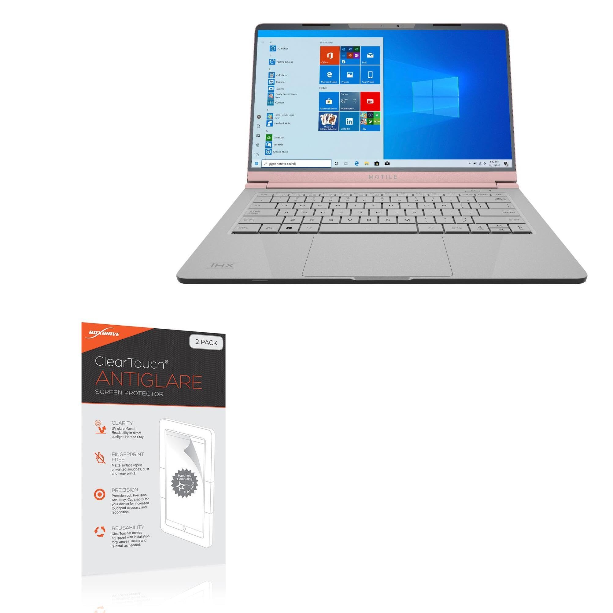 BoxWaveScreen Protector Compatible with Motile 14" Performance Laptop - ClearTouch Anti-Glare (2-Pack), Anti-Fingerprint Matte Film Skin