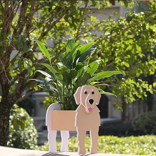 Miniatura 2 de Gochoi Golden Retriever - Macetas de perro Golden Retriever para decoración de jardín al aire libre, contenedor de plantas Golden Retriever para