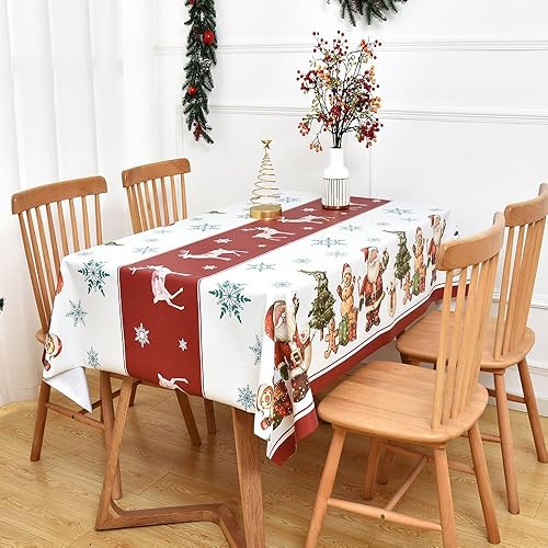 Miniatura 6 de Chizoya Mantel de vinilo resistente para mesa rectangular de PVC para mesa de cocina y comedor (54 x 78 pulgadas, celosía, 1)