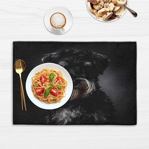 Miniatura 6 de Dog Design Pattern Placemats Set of 4 Table Mats Washable Placemat Waterproof Place Mats for Party Home Dining Table Decor 18x12 in