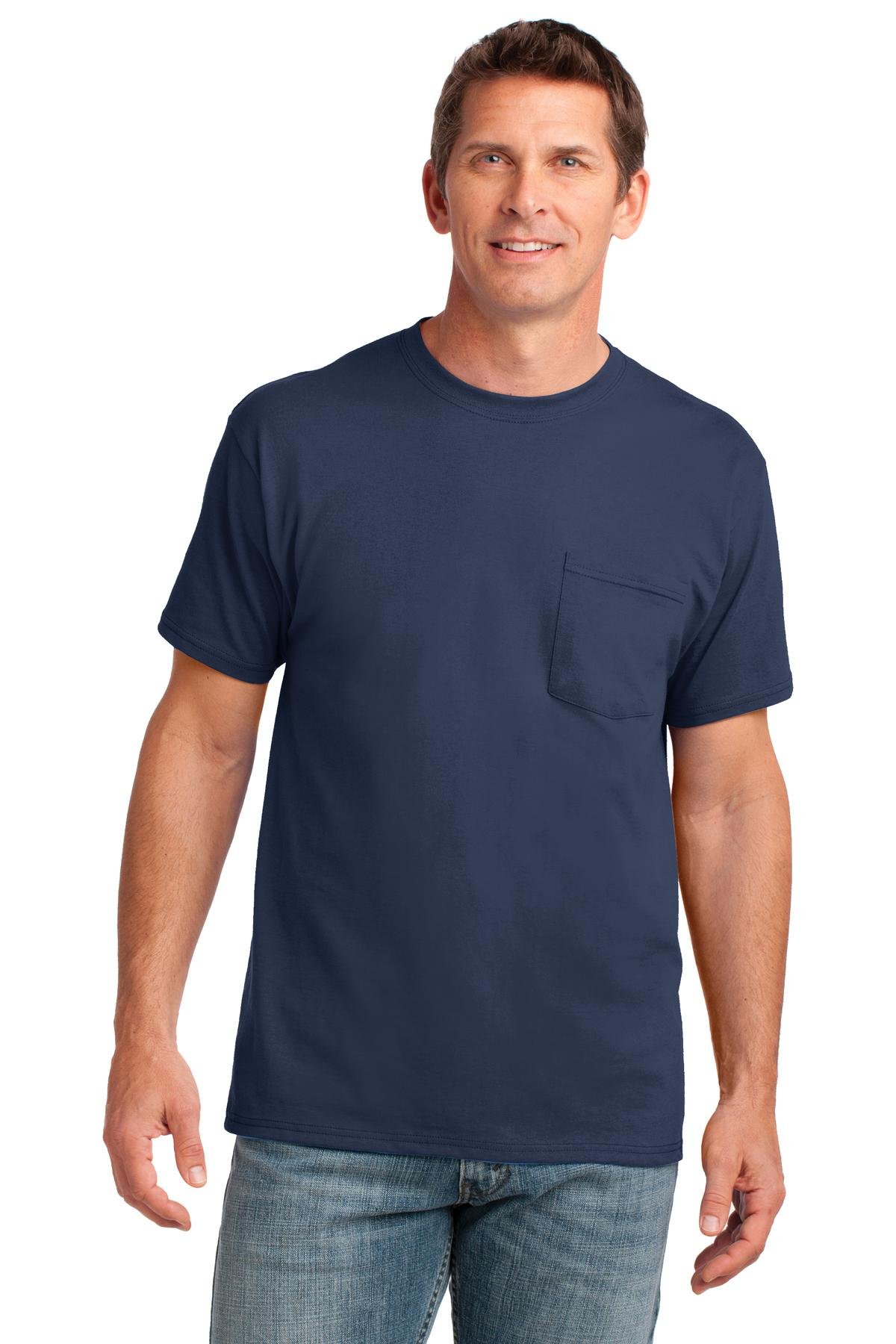 Port & Company Men's 54 oz 100% Cotton Pocket T Shirt