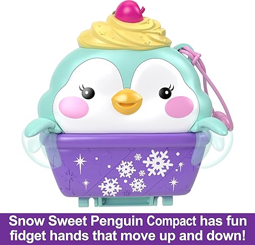 Miniatura 2 de Polly Pocket Muñecas y juego de juguete, juguete de viaje con exterior inquieto, pingüino dulce de nieve compacto con 12 accesorios