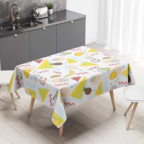 Miniatura 9 de Mantel retro con personalidad Redondo para Mesa de 4 Sillas Ilustración Póster de Letras Inspiradoras Diseño, Paños de mesa de picnic para fiestas