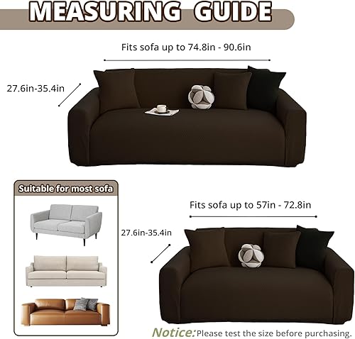 Miniatura 4 de Fundas elásticas para sofá de 2 cojines, aptas para mascotas, lavables, protectores de muebles con parte inferior elástica para gatos y perros