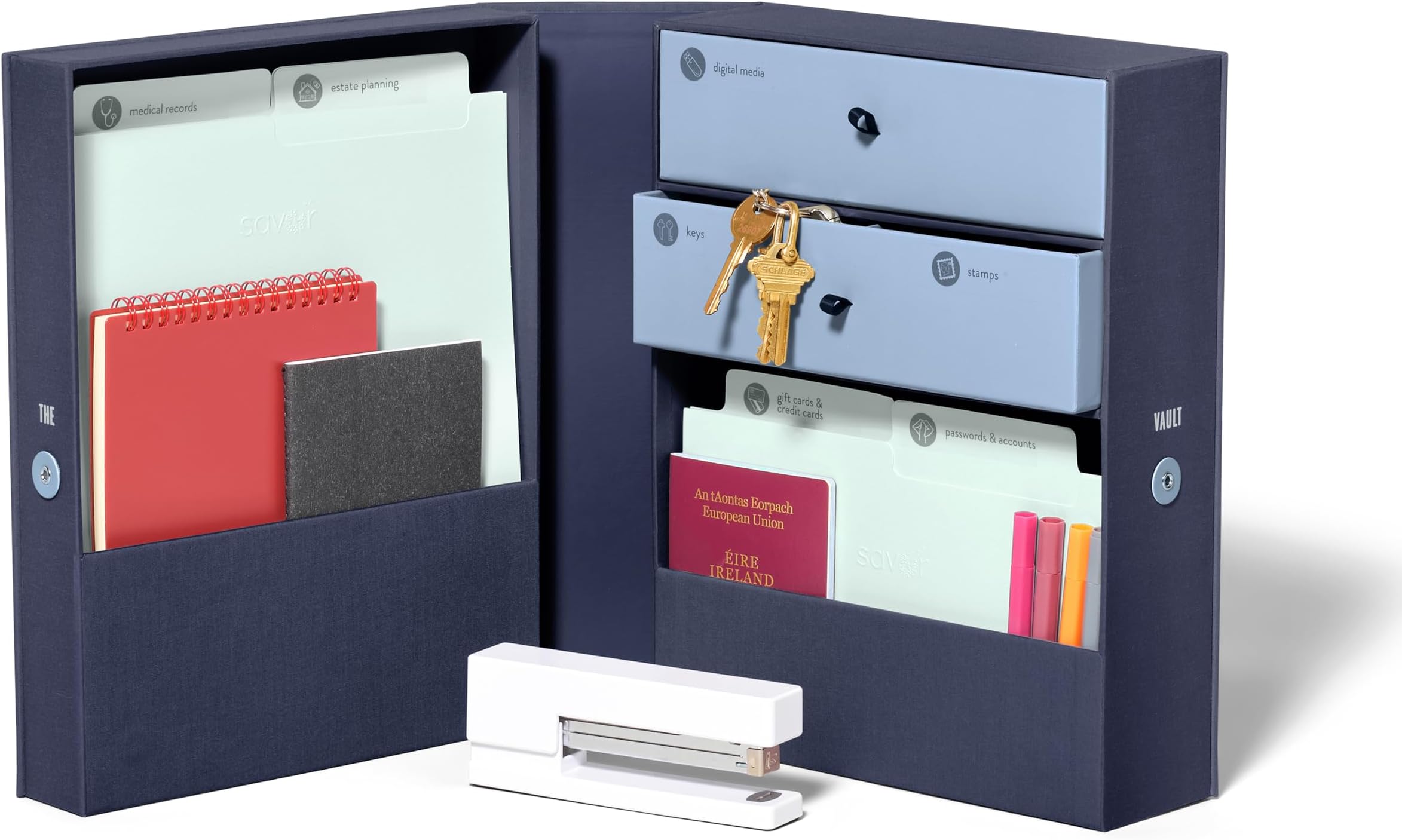 The Vault All-In-One Office Organizer Blue