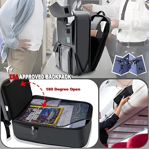 Miniatura 4 de Mochila delgada y expandible para laptop de 15.6 pulgadas, mochila resistente al agua, mochila de viaje antirrobo para hombres y mujeres, color gris